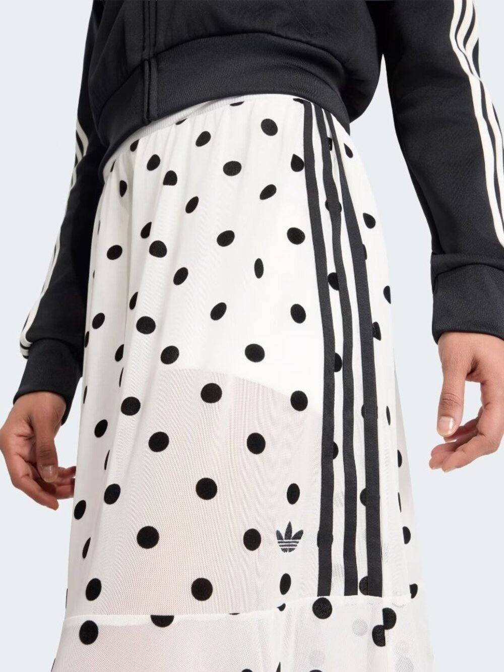Adidas White Sheer Midi Skirt with Polka Dots NWT - Picture 4 of 6